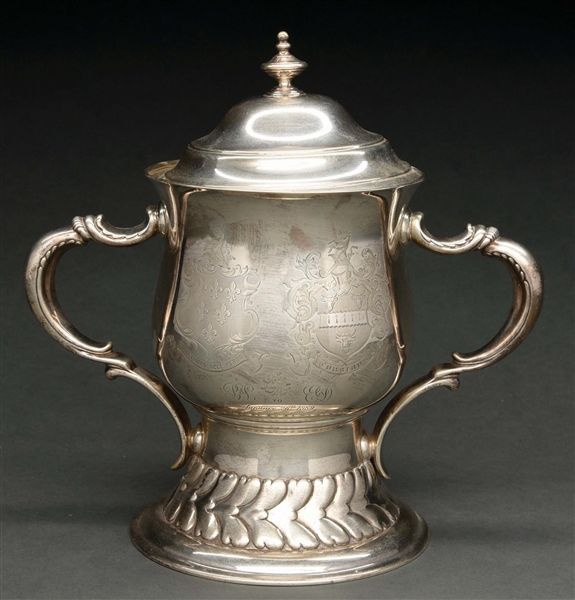 A TIFFANY STERLING TWO HANDLED CUP. 