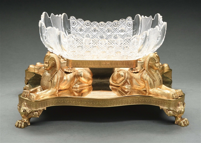 AN ENGLISH SILVER-GILT CENTERPIECE.