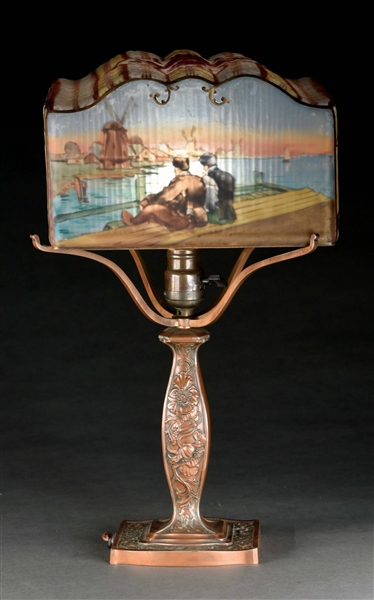 PAIPOINT REVERSE PAINTED BOX-SHAPED LAMP.