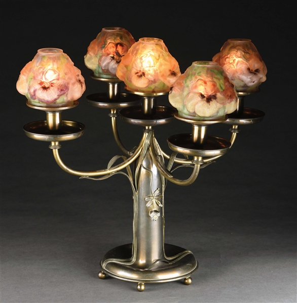 PAIRPOINT CANDELABRA PUFFY TABLE LAMP.