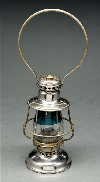 SMALL NICKEL PLATED BRASS CONDUCTORS LANTERN; STEAM GAUGE & LANTERN CO.
