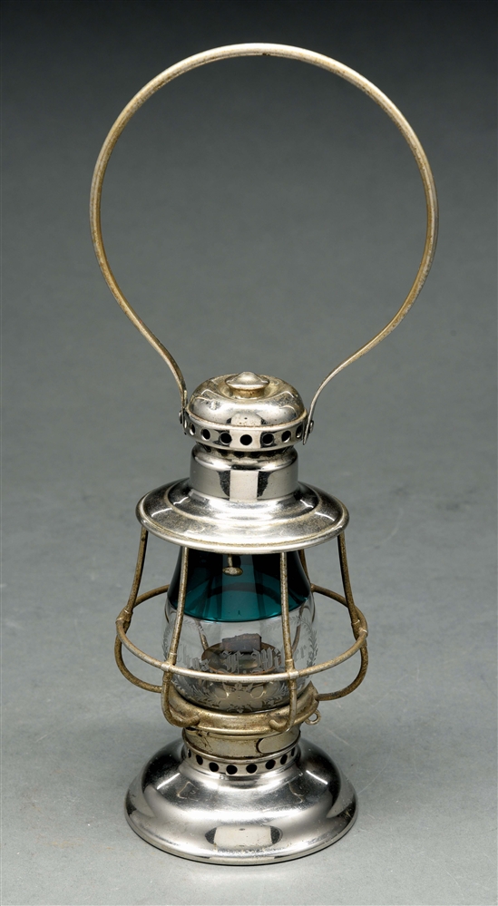 SMALL NICKEL PLATED BRASS CONDUCTORS LANTERN; STEAM GAUGE & LANTERN CO.