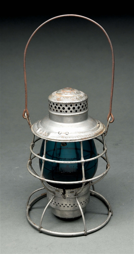 PERE MARQUETTE ADAMS & WESTLAKE "ADAMS" WIRE BOTTOM RAILROAD LANTERN.