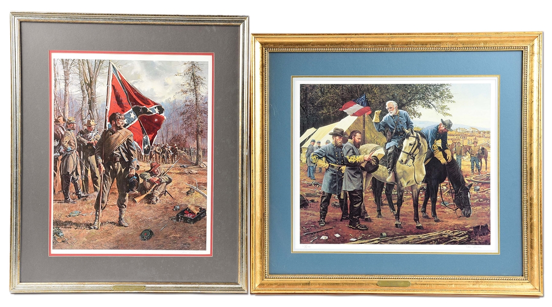 TWO MILITARY PRINTS, INCL. CONFEDERATE STANDARD BEARER BY TROIANI