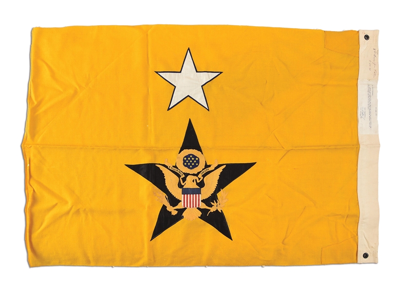 PRE WWII BRIGADIER GENERAL FLAG PRESENTED BY GEORGE S. PATTON 