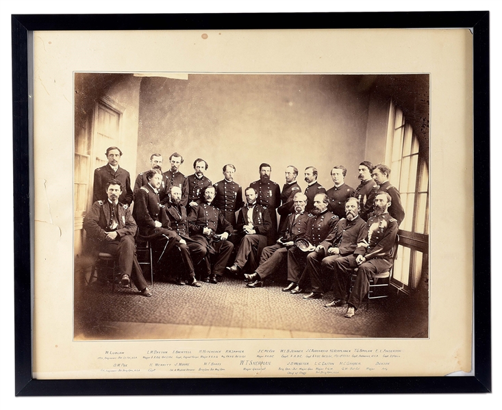 RARE VIEW OF GENERAL SHERMAN AND IDENTIFIED STAFF BY GARDNER 1865