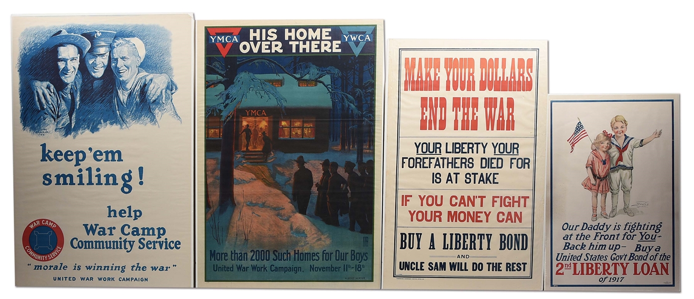 LOT OF 4: US WWI LIBERTY BOND POSTERS