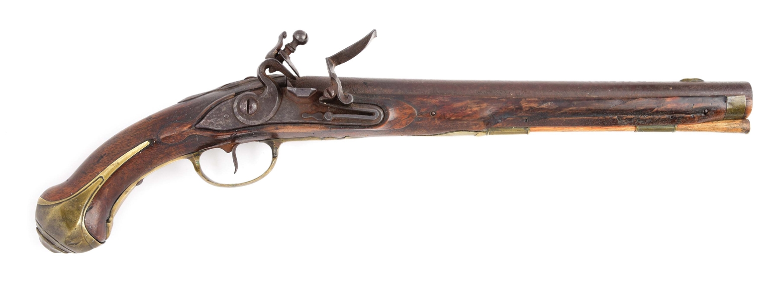 (A) RARE & IMPORTANT HESSIAN FLINTLOCK CAVALRY PISTOL WITH DOUBLE "WL" CYPHER OF WILHELM LANGRAVE.