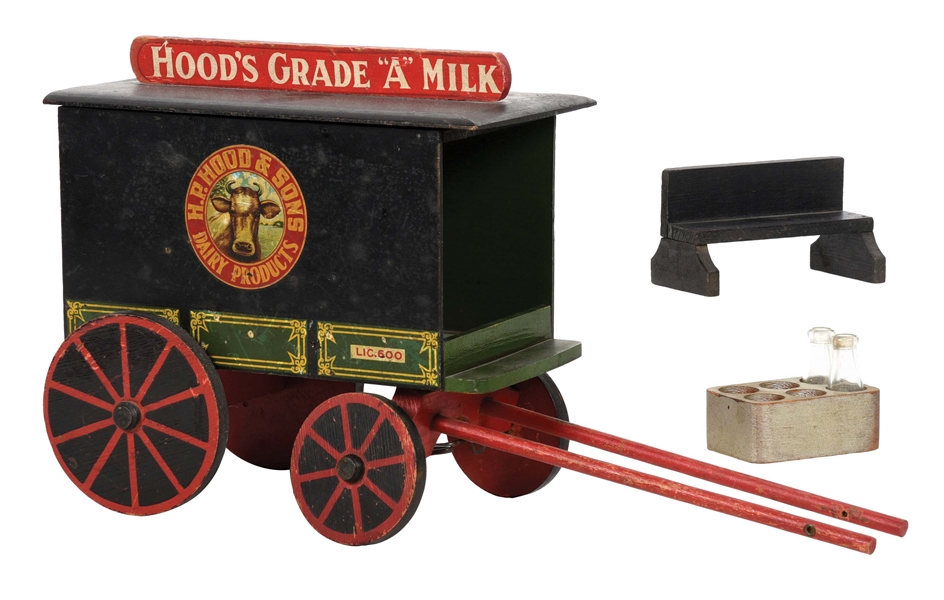 WOODEN HP HOOD AND SONS DAIRY CART.