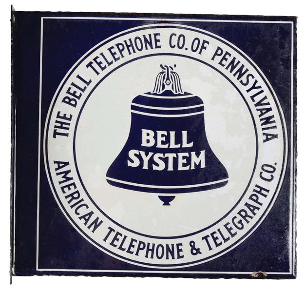 BELL TELEPHONE COMPANY PORCELAN SIGN.