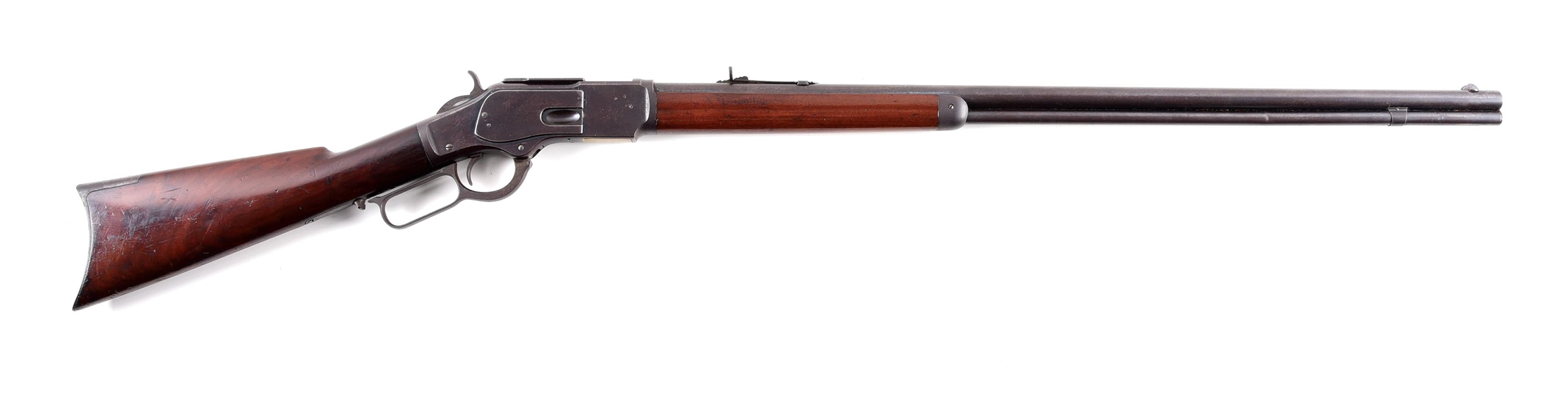(A) WINCHESTER MODEL 1873 LEVER ACTION RIFLE WITH 30" BARREL