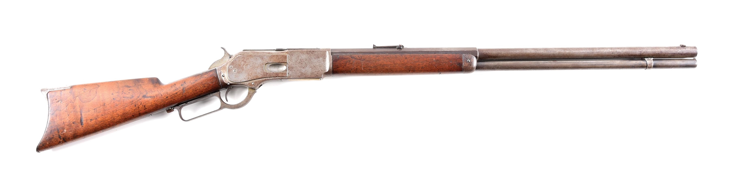 (A) WINCHESTER SPECIAL ORDER MODEL 1876 LEVER ACTION RIFLE.