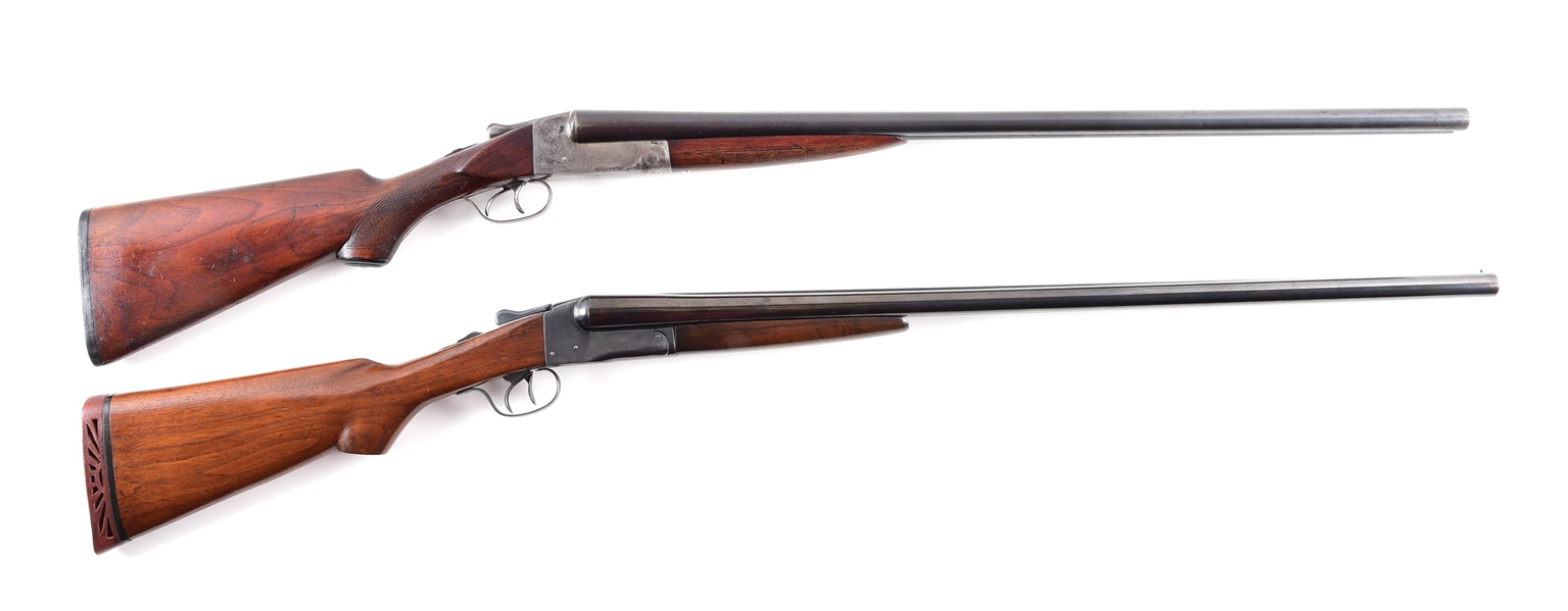 (C) LOT OF 2: ITHACA AND LEFEVER NITRO SPECIAL SIDE BY SIDE SHOTGUNS.