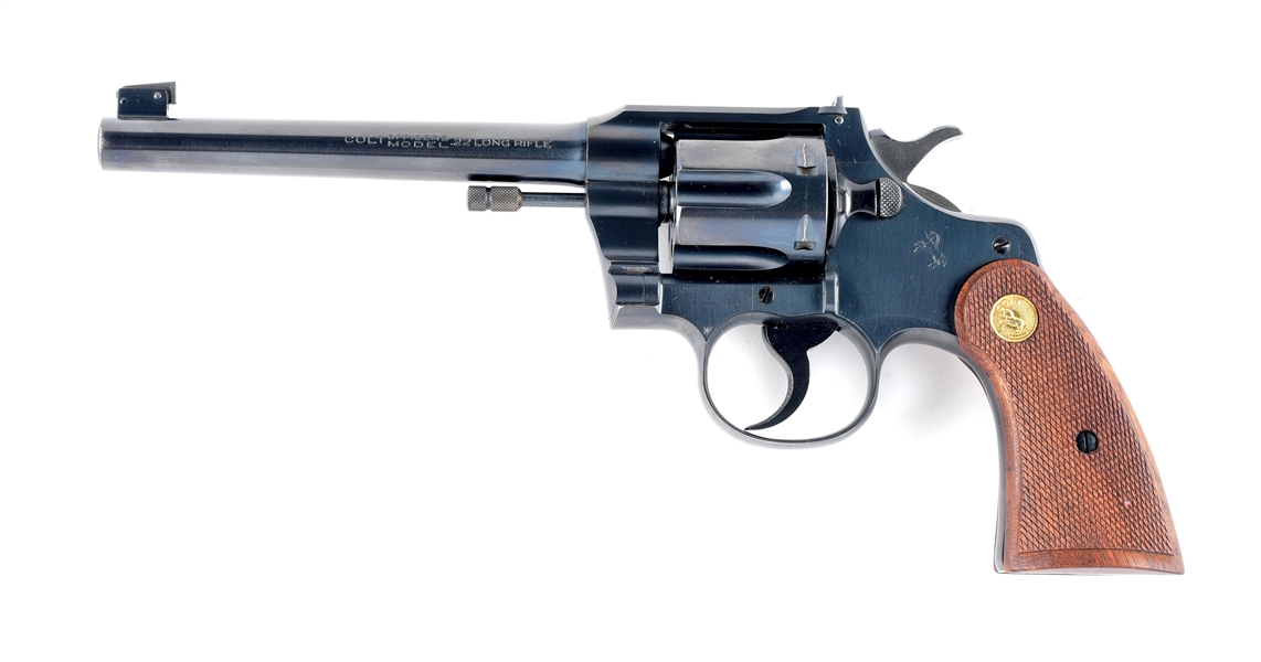 (C) FIRST YEAR PRODUCTION COLT OFFICERS MODEL TARGET .22 LR DOUBLE ACTION REVOLVER (1930).