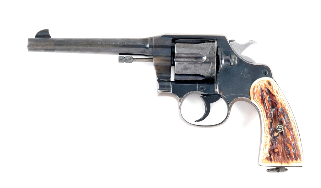 (C) NEW YORK CONSERVATION DEPARTMENT COLT NEW SERVICE DOUBLE ACTION REVOLVER (1932).