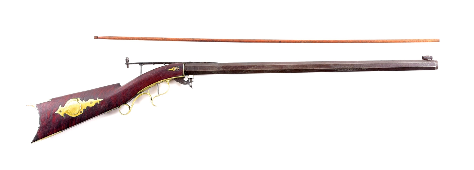 (A) NEW ENGLAND UNDERHAMMER PERCUSSION TARGET RIFLE.