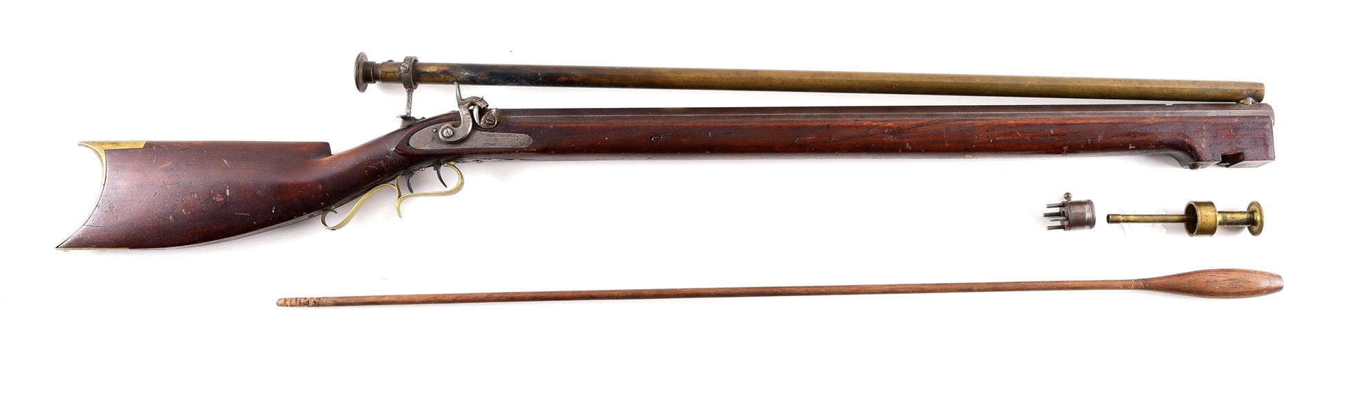 (A) GEORGE SCHALK PERCUSSION TARGET RIFLE WITH BRASS SIGHT TUBE.