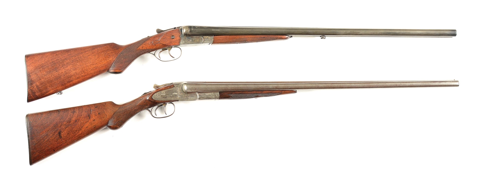 (C) LOT OF 2: POUR POUDRES VIVES AND LC SMITH SIDE BY SIDE SHOTGUNS.