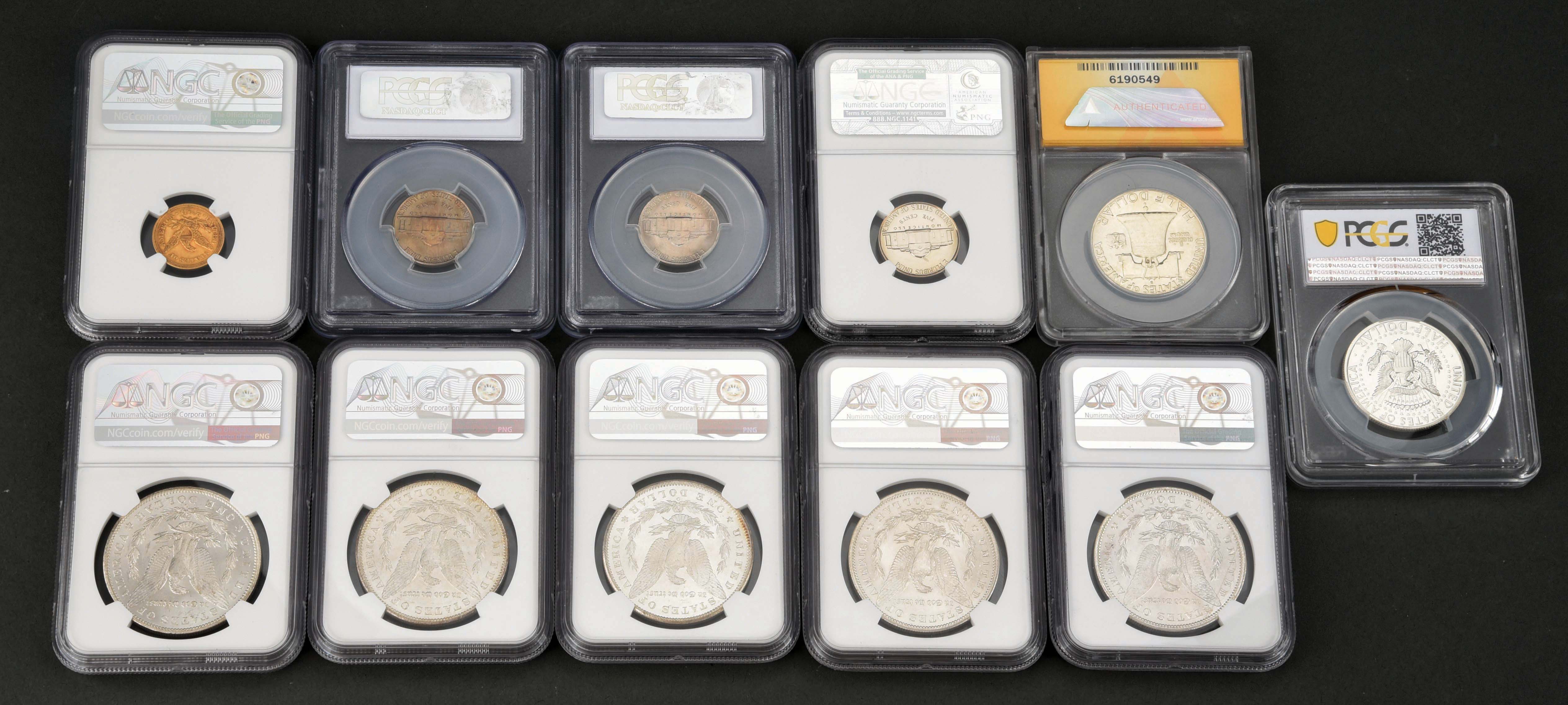 Lot Detail - LOT OF 11: GRADED COINS.