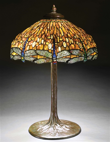 DROPHEAD JEWELED DRAGONFLY TABLE LAMP.