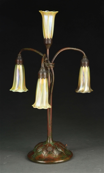 FOUR-LIGHT LILY LAMP.