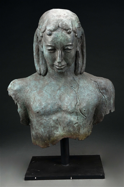 LARGE BRONZE MALE BUST.