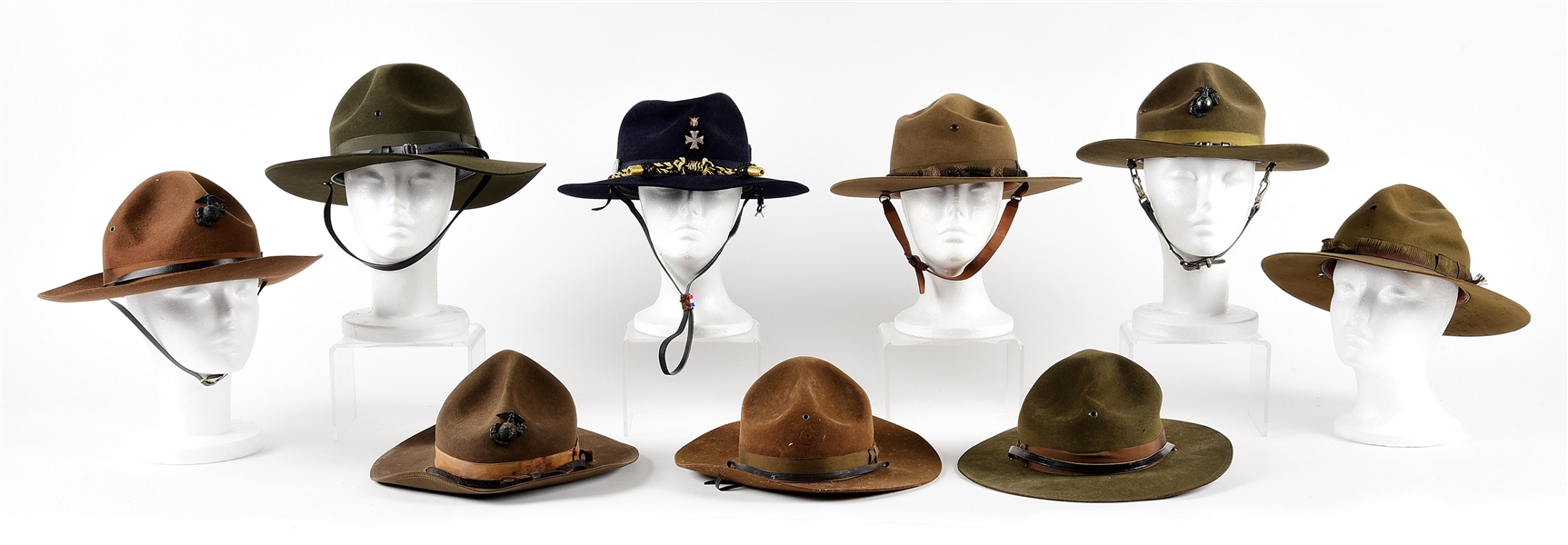 LARGE LOT OF MILITARY HATS. 