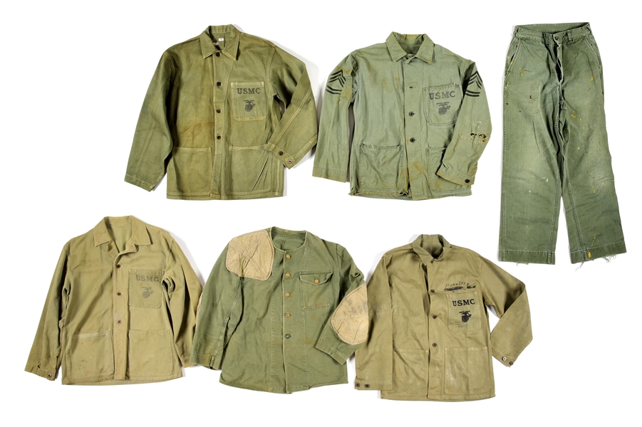 LOT OF 5: WWII USMC FATIGUES