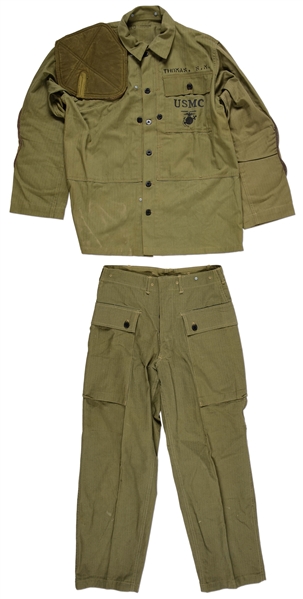 HIGH CONDITION USMC P44 SHOOTING JACKET AND TROUSERS