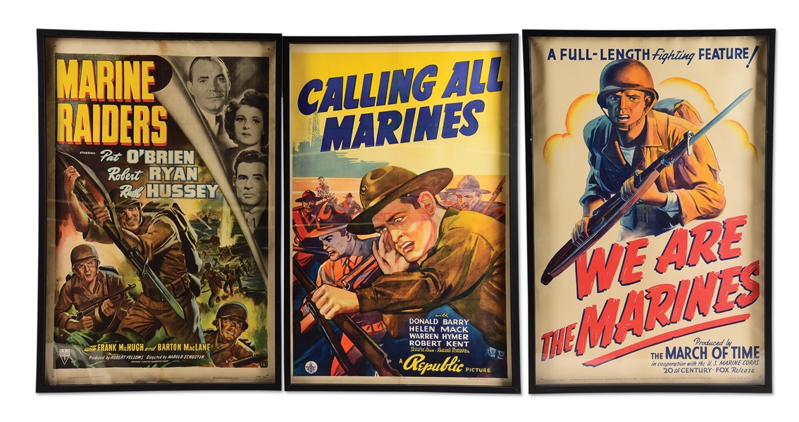 LOT OF 3: USMC THEMED MOVIE POSTERS