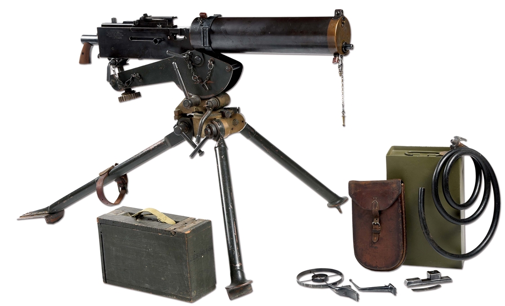 (N) RARE COLT MODEL OF 1919 WATER COOLED MACHINE GUN ON COLT COMMERCIAL TRIPOD (CURIO & RELIC).