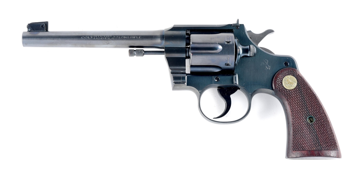 (C) EXEMPLARY PRE-WAR COLT OFFICERS MODEL .22 LR DOUBLE ACTION REVOLVER.