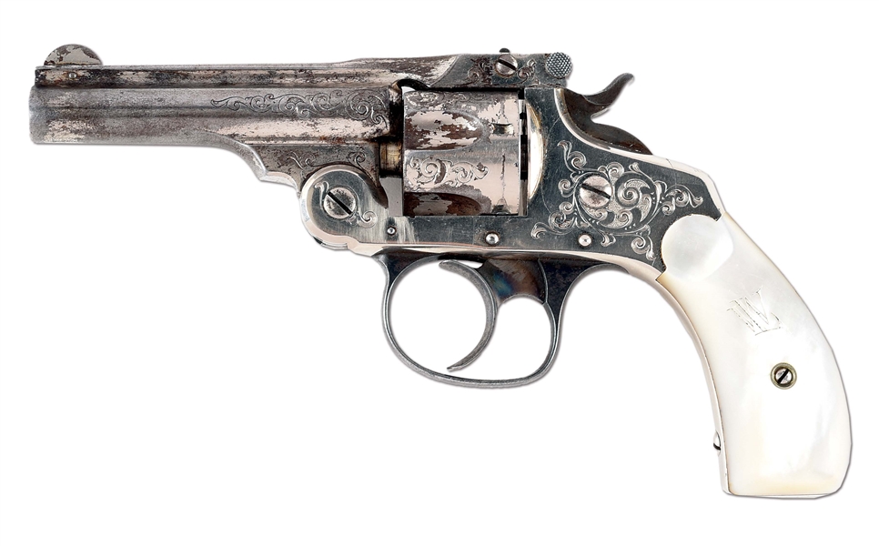 (A) FACTORY ENGRAVED SMITH & WESSON .32 DOUBLE ACTION 4TH MODEL REVOLVER.