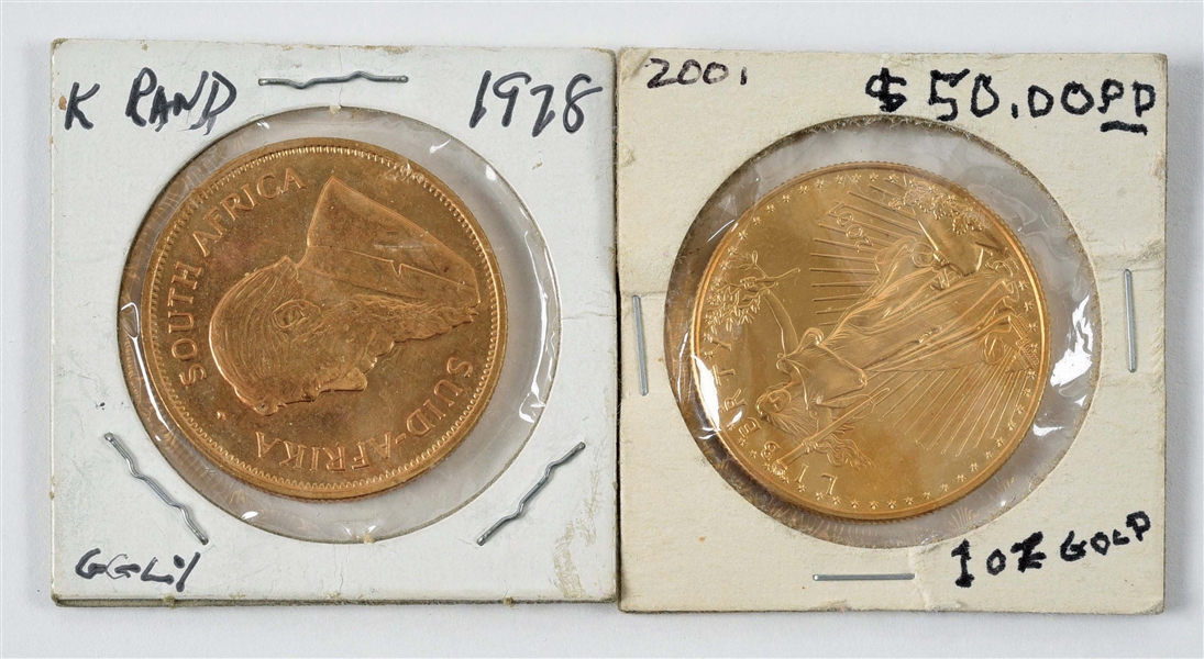 LOT OF 2: 1 OZ. GOLD COINS. 