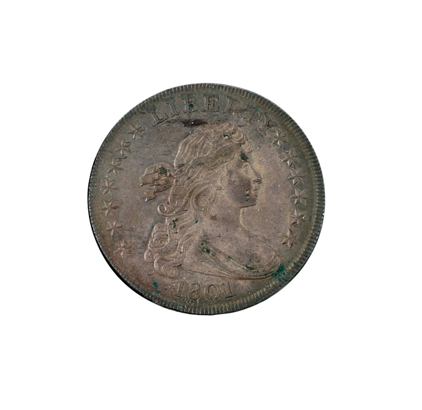 1801 DRAPED BUST SILVER DOLLAR.