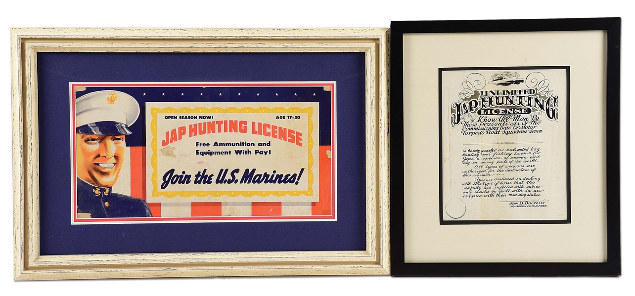 LOT OF 2: US WWII JAPANESE HUNTING LICENSES