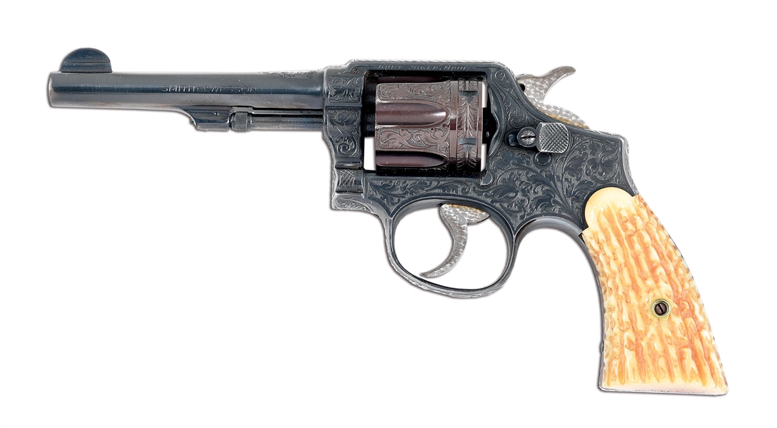 (C) S&W HAND EJECTOR .38 DOUBLE ACTION REVOLVER.