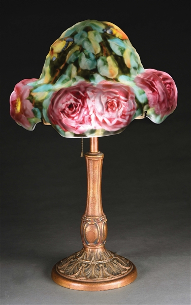 RARE PAIRPOINT ROSE BONNET PUFFY LAMP.
