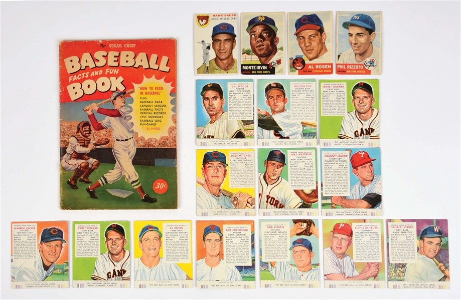 LOT OF 17: VARIOUS 1950S TOPPS AND RED MAN BASEBALL CARDS.