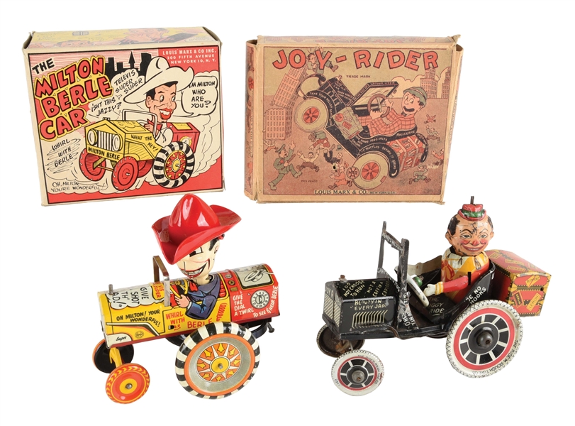 LOT OF 2: MARX TIN LITHO WIND-UP WHOOPEE CAR TOYS.