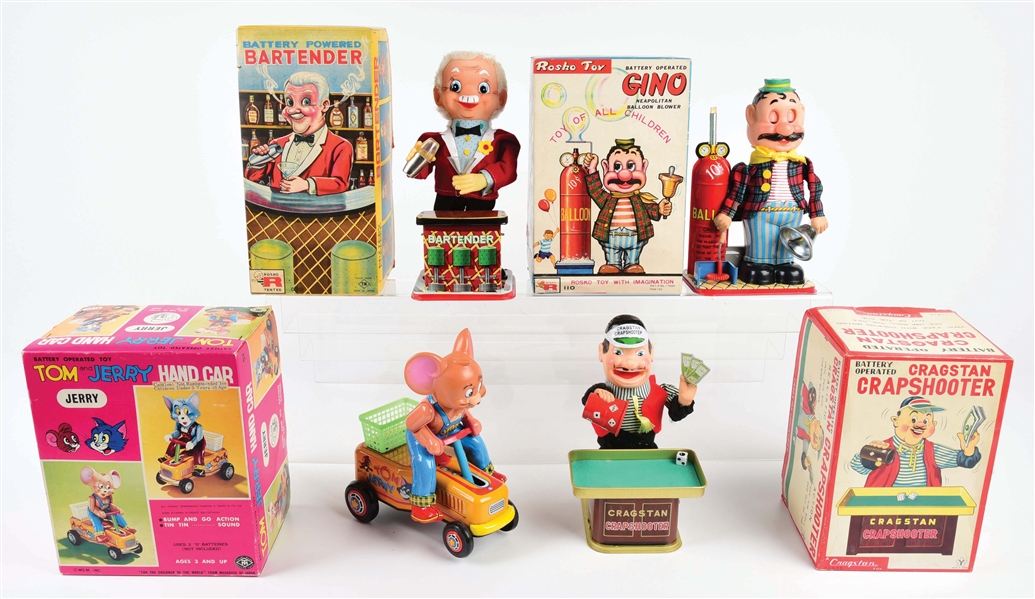 LOT OF 4: JAPANESE BATTERY-OPERATED CHARACTER TOYS.