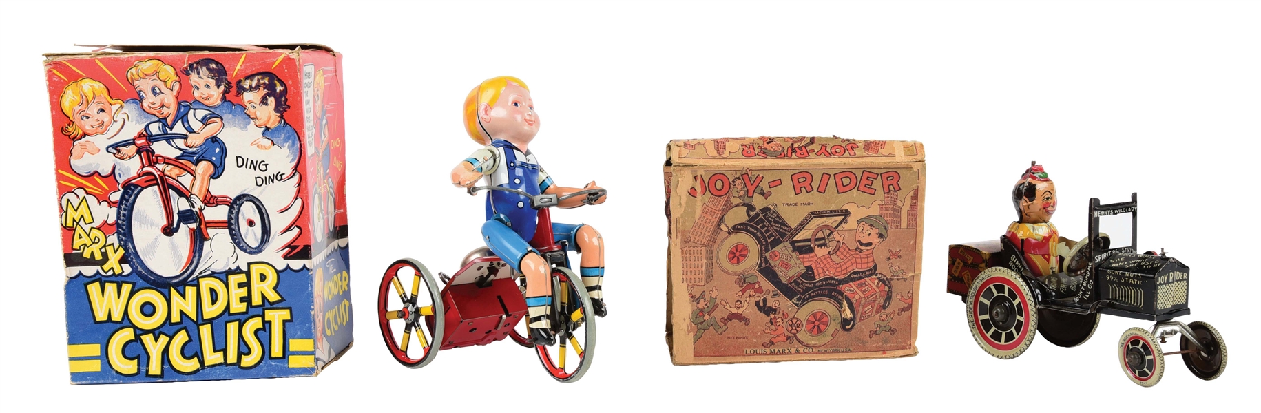 LOT OF 2: AMERICAN MADE MARX TIN LITHO WIND-UP TRANSPORATION TOYS.