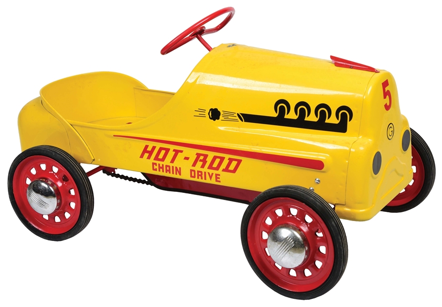 PRESSED STEEL HOT ROD CHAIN DRIVEN PEDAL CAR. 