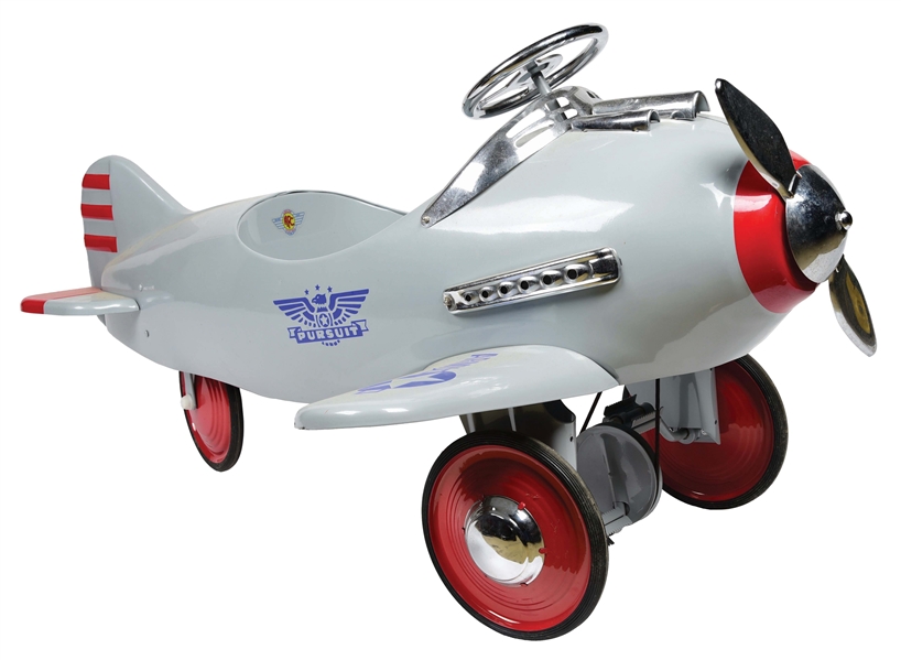 CONTEMPORARY PRESSED STEEL PEDAL CAR AIRPLANE.