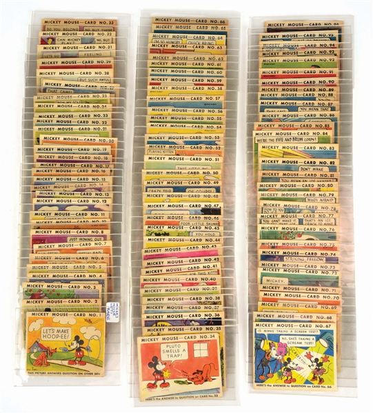 COMPLETE 1935 WALT DISNEY MICKEY MOUSE TRADING CARD SET.