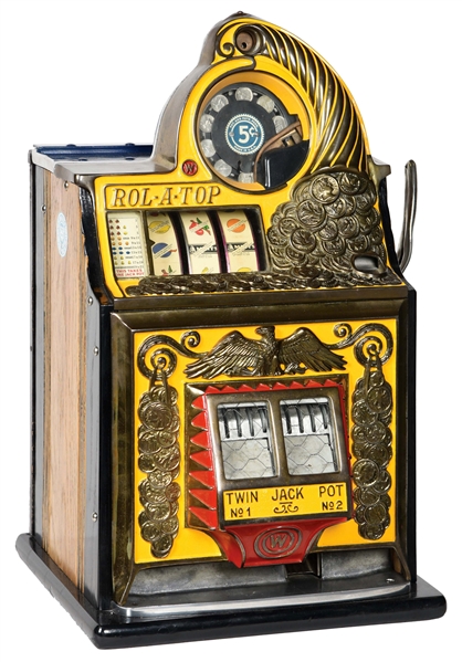 5¢ WATLING COIN FRONT ROL-A-TOP SLOT MACHINE.