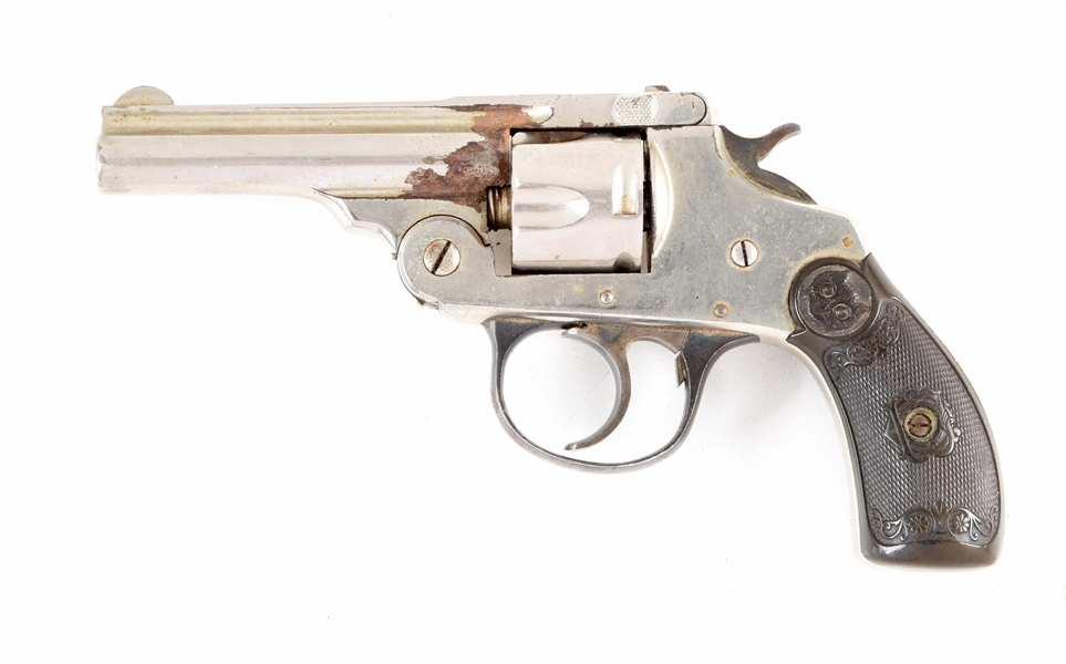 (A) IVER JOHNSON FIRST MODEL SAFETY AUTOMATIC DOUBLE ACTION REVOLVER.
