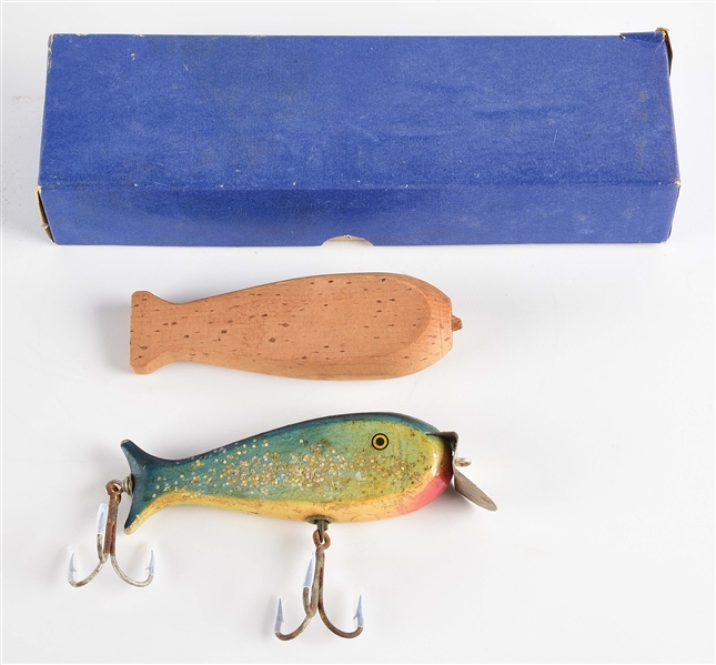 EXTREMELY RARE SIGNED STAN GIBBS BUTT FISH LURE.
