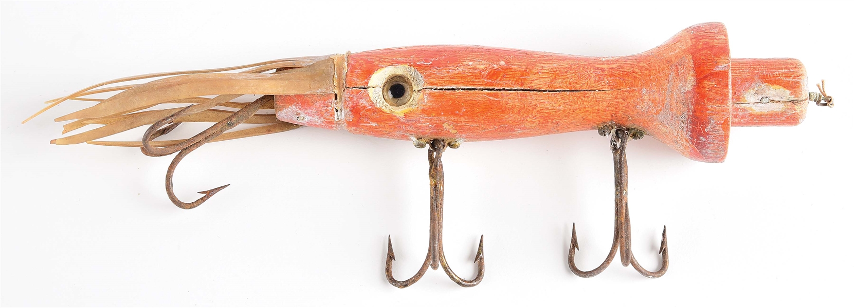 RUSSO SQUID WITH PROTOTYPE FISHING LURE.
