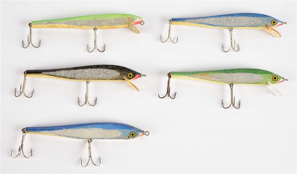 LOT OF 5: GLITTERED LURES.